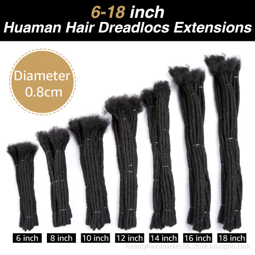 Wholesale 0.4 cm 0.6 cm 0.8 cm human hair dreadlocks extensions vendors,real human hair loc extensions,afro kinky dread locks